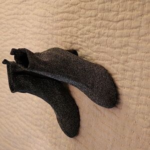 Sparkly Black Grey Ankle Boots